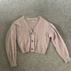 SO goods for life pink boxy cardigan crop small